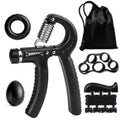 5-Piece Grip Strength Trainer Set – Adjustable Hand Gripper, Finger Exerciser, Grip Ring & Stress Ball