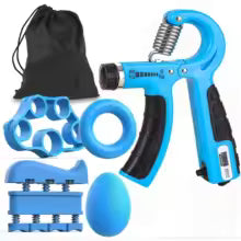 5-Piece Grip Strength Trainer Set – Adjustable Hand Gripper, Finger Exerciser, Grip Ring & Stress Ball