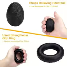 5-Piece Grip Strength Trainer Set – Adjustable Hand Gripper, Finger Exerciser, Grip Ring & Stress Ball